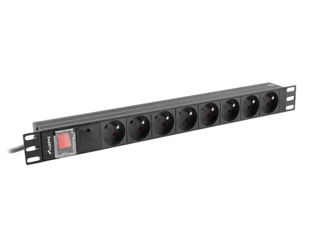 Power Distribution Unit PDU 8-Way EU Socket 1U – Aluminum Alloy Rack Mount With Switch, Flame-Retardant PC Safety, Tin Bronze Conductors, 2M EU Plug Cable