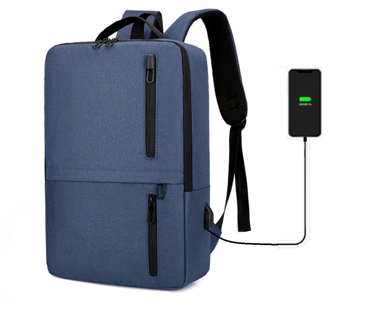 Laptop Backpack Business / Travel | USB Charging Port | Holds Up to 15.6″ Laptops & Tablets | Waterproof | Anti-theft Pockets | Lightweight | Organized Compartments Slim Formal Design – BLUE