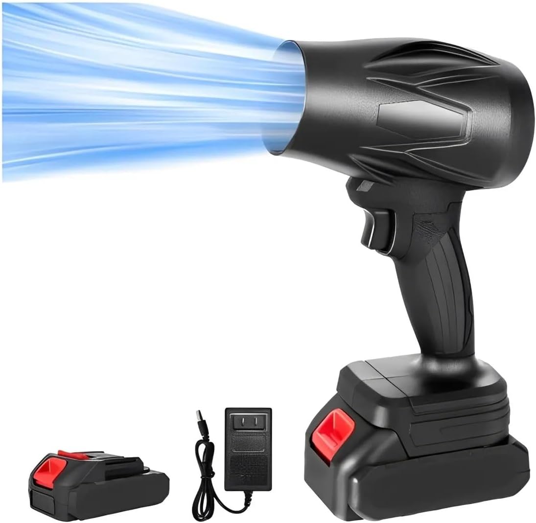 DUNLANDI 48V Cordless Air Blower With 1500mAh Lithium Battery, Lightweight Handheld Electric Dust Blower With Charger, High-Efficiency Motor For Cars Electronics Workshops Leaves Debris Cleaning